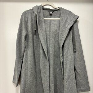 Eddie Bauer Camp Fleece Hoodie Wrap in Heather Gray size M